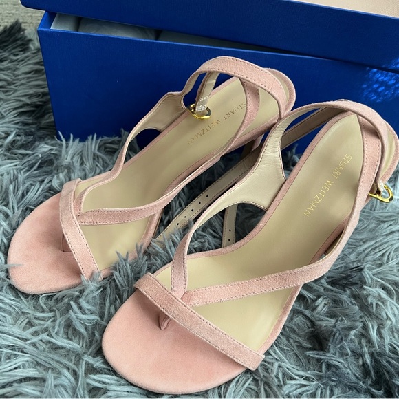 NWT Stuart Weitzman Women’s PINK Suede Sandal Barbie Vibes!! - Picture 1 of 4
